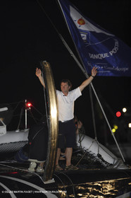 05 11 2006 - Pointe à Pitre Guadelupe (FRA) - Route du Rhum 2006 arrival - overall winner Lionel Lemonchois (Gitana 11)