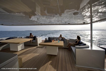 11 06 2007 - Valencia (Spain) - Bradley, super yacht catamaran dessiné par Gilles Vaton et construit par H2X à la Ciotat (France)