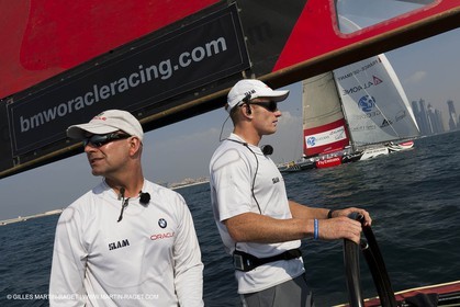14 11 2010 - Dubai (UAE) - Dubai Louis Vuitton Trophy -  BMW ORACLE Racing - Training - Onboard Vs All 4 one
