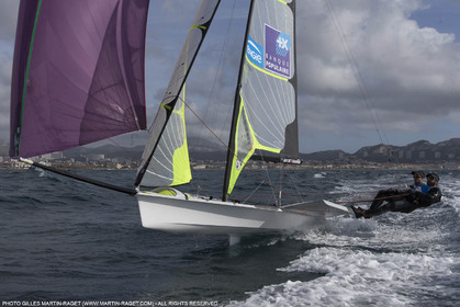 04 03 2016, Marseille (FRA,13), Olympic Sailing, 49er, french representatives Julien D'Ortoli Noë Delpech training
