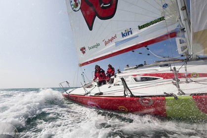 13 03 2010 -  La Grande Motte   Port Camargue (FRA) - Groupe Bel - Kito de Pavant   Sebastien Audigane training for Transat AG2R