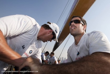 14 11 2010 - Dubai (UAE) - Dubai Louis Vuitton Trophy -  BMW ORACLE Racing - Training - Onboard Vs All 4 one
