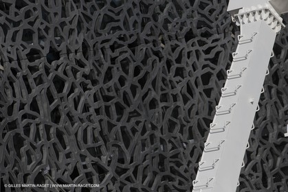 Al Azizi oficial launchat the Mucem museum - H2X boatyard - Oceanographic research ship - Marseille (FRA,13) - 27 05 2014