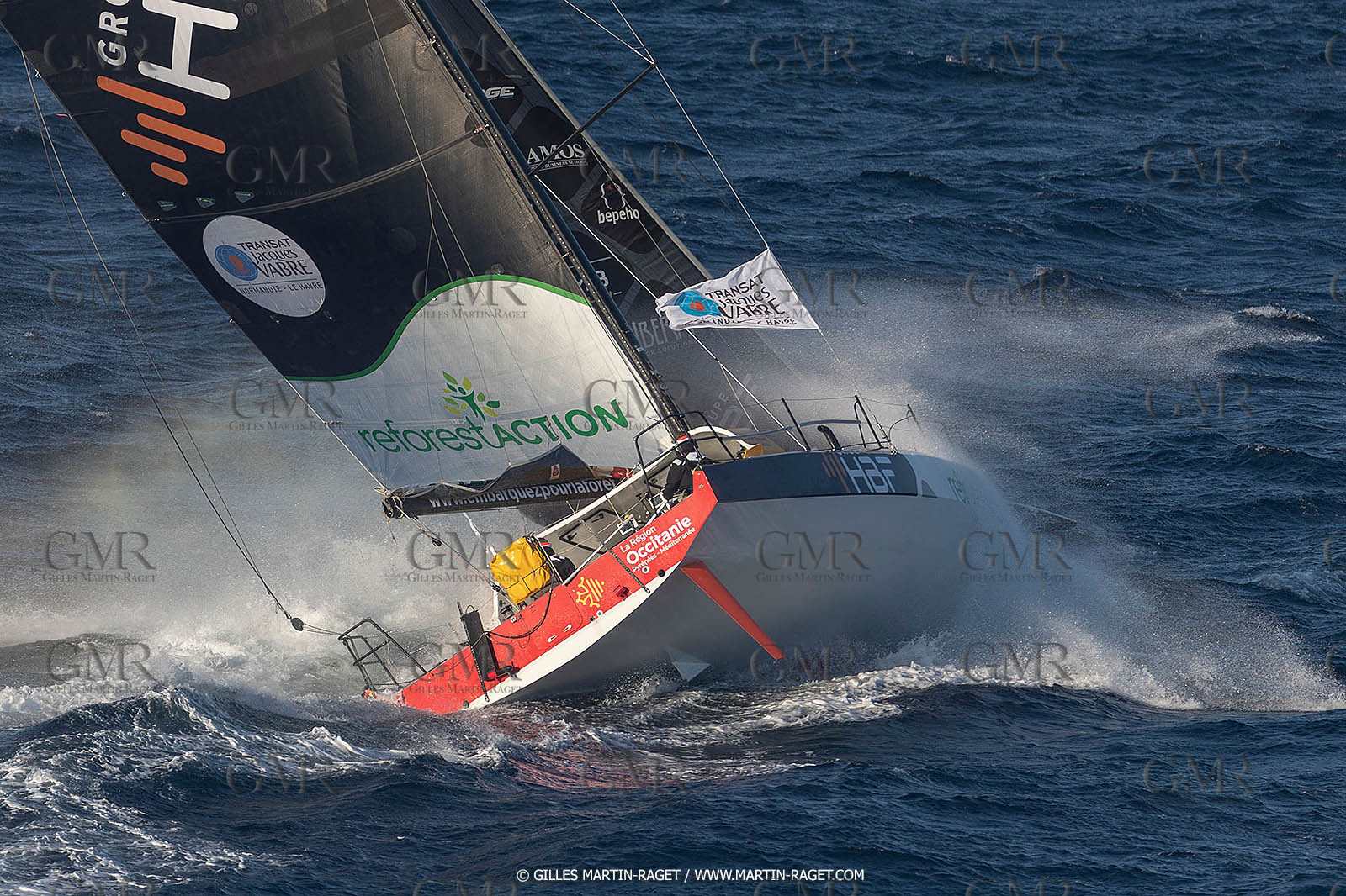 27 08 2021, Marseille (FRA), Transat Jacques Vabre 2021, Class 40, HBF-Reforest'Action (Kito de Pavant, Gwen Gbick)