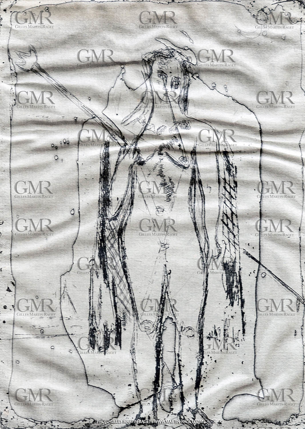 12 07 2020, St Rémy de Provence (FRA, 13) Oeuvre Germaine Richier, gravure