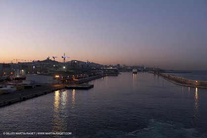17 02 2012 - Marseille (FRA,13) - Arrival in Marseille harbour onboard ferry Piana (La Meridionale Corp.)
