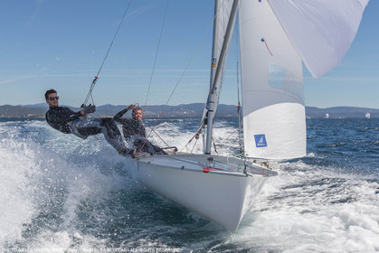 25 04 2016, Hyères (FRA,83), Jeux Olympiques Rio 2016, voile, 470, Sofian Bouvet   Jeremie Mion, SFS Voile