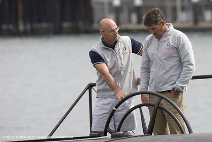 26 08 2008 - Anacortes (WA, USA) - America's Cup - BMW ORACLE Racing - 90 ft trimaran launch - structural tests completed by design team