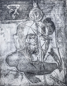 12 07 2020, St Rémy de Provence (FRA, 13) Oeuvre Germaine Richier, gravure