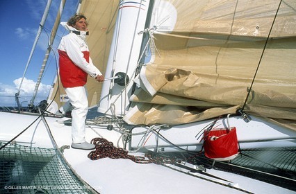 Laurent Bourgnon à bord de Primagaz
