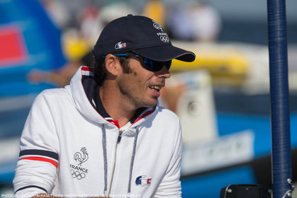 14 08 2016, Rio de Janeiro (BRA), 2016 Olympic Games, Sailing, RSX Men Medal race, Stephane Jaouen, Pierre Le Coq Coach