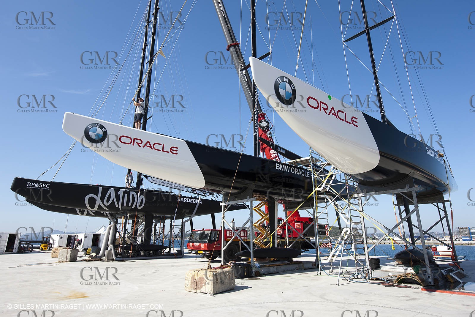19 05 2010 - La Maddalena (ITA, Sardinia) Louis Vuitton Trophy - BMW ORACLE Racing - Maintenance Day