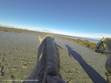 26 12 2013 - Les Saintes Maries de la Mer (FRA,13) - Promenade à cheval au Cabanes de Cacharel