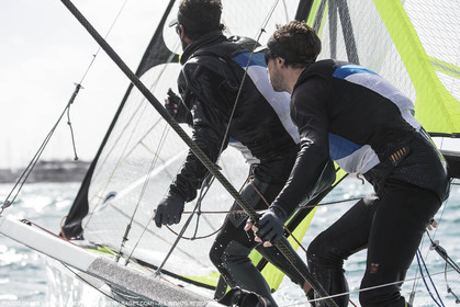 04 03 2016, Marseille (FRA,13), Olympic Sailing, 49er, french representatives Julien D'Ortoli Noë Delpech training