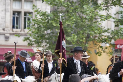 Arlésiennes in costume - Gardians (cow-boys) celebration - Arles