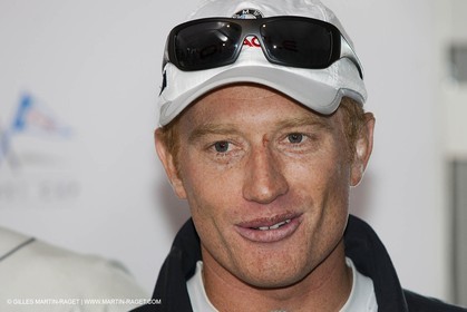 05 08 2010 - Cowes (UK, IOW) - The 1851 Cup -  BMW ORACLE Racing -  - Round The Island Race - James Spithill receives the Trafalgar Cup.