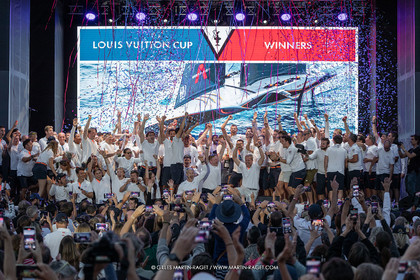 04 10 2024, Barcelona (ESP), 37th America's Cup, Louis Vuitton Cup Final, Race Day 7 , Prizegiving