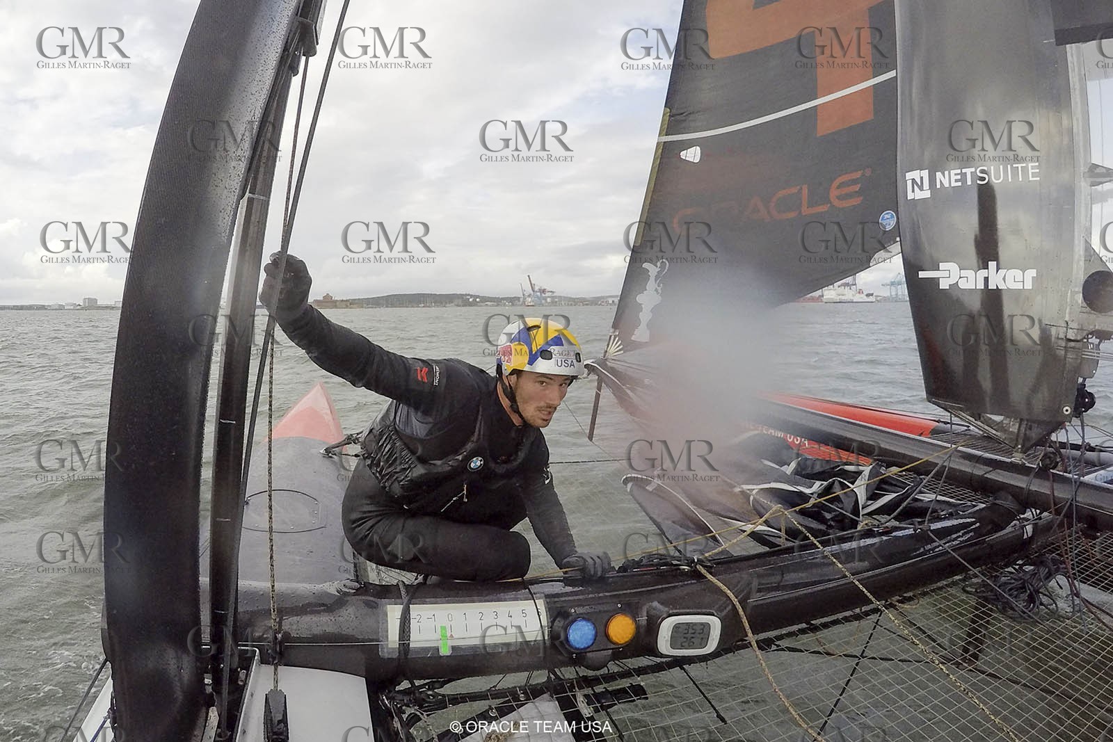 27 08 2015, Göthenburg, (SWE), 35th America's Cup, Louis Vuitton America's Cup World Series Göthenburg 2015, Tech Day, Onboard ORACLE TEAM USA with Joe Newton