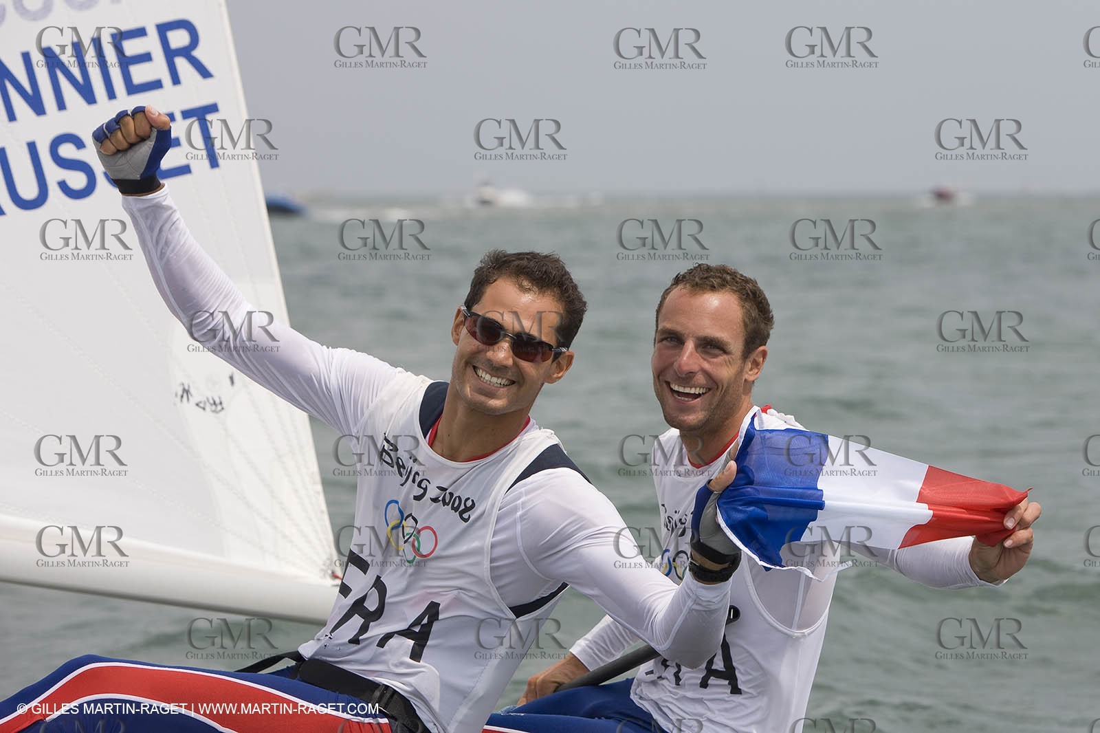 18 08 2008 - Qingdao (CHN) - 2008 Olympic games - Day 10 - Medal race 470 men, Charbnonnier Bausset bronze medal