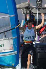 14 08 2016, Rio de Janeiro (BRA), 2016 Olympic Games, Sailing, RSX Men Medal race, Pierre Le Coq (FRA), bronze medalist