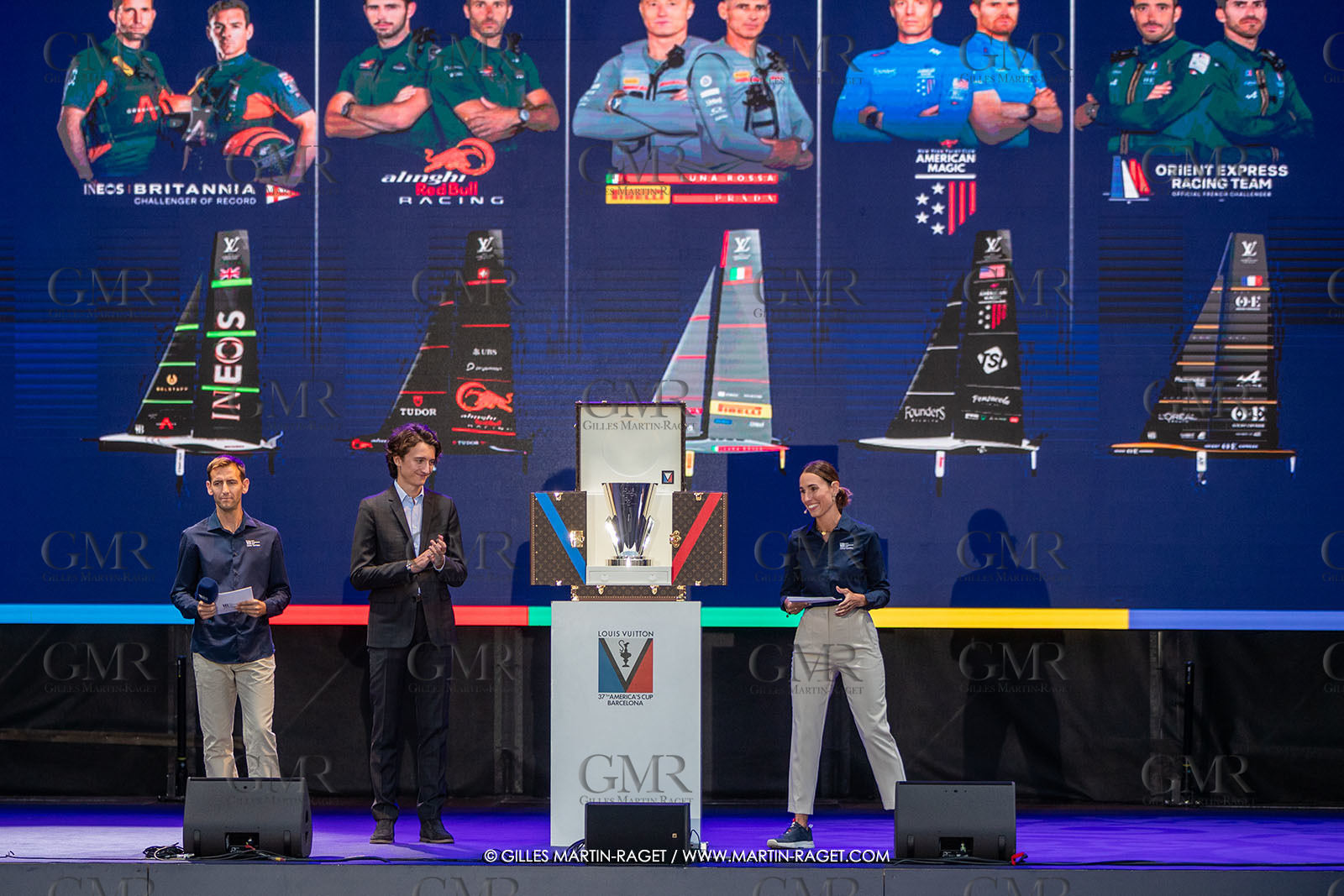 04 10 2024, Barcelona (ESP), 37th America's Cup, Louis Vuitton Cup Final, Race Day 7 , Prizegiving