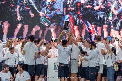 04 10 2024, Barcelona (ESP), 37th America's Cup, Louis Vuitton Cup Final, Race Day 7 , Prizegiving