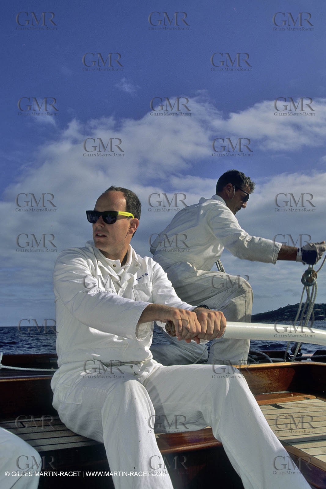 May 1996 - Cannes (FRA, 06) Albert of Monaco helming Tuiga