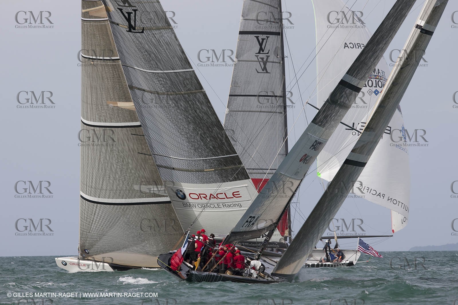01 02 2009 - Auckland (NZL) -  Louis Vuitton Pacific Series -  Racing Day 4 - Round Robin 2 - BMW ORACLE RAcing Vs Pataugas by K-Challenge