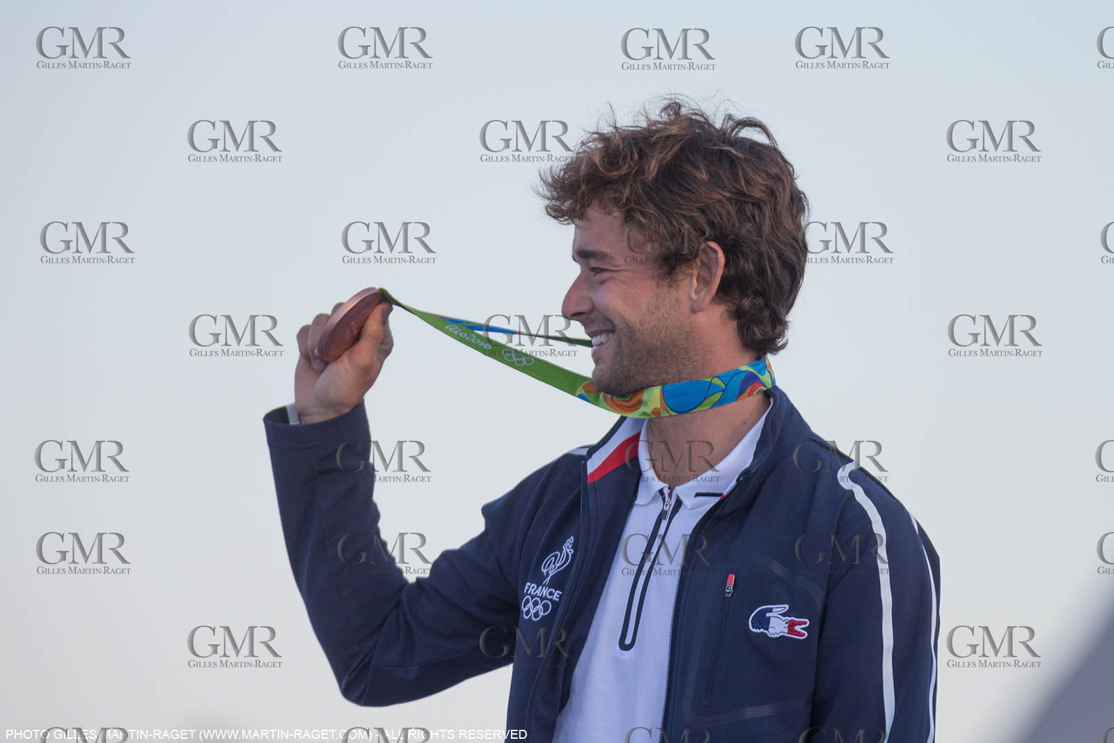 14 08 2016, Rio de Janeiro (BRA), 2016 Olympic Games, Sailing, RSX Men medal ceremony, Pierre Le Coq (FRA) bronze medal