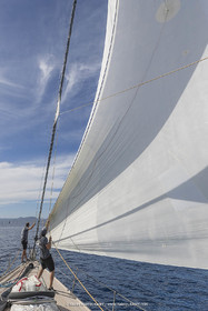 03 10 2022, Saint-Tropez (FRA,83), Voiles de Saint-Tropez 2022,  entraînement des maxis, A bord de Sipirit of Malouen X