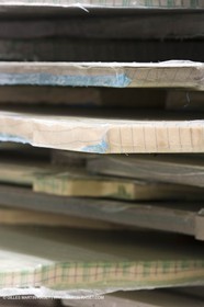 22 01 2008 - La Ciotat (FRA, 13) - Construction du catamaran de croisière Nahema au chantier H2X - Stratification des cloisons des modules