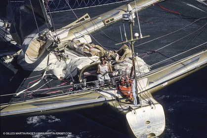 Sailing, Yachts Racing, Offshore Racing, Multihulls, ORMA 60, Route du Rhum 1990 arrrival, Florence Arthaud (Groupe Pierre 1er)