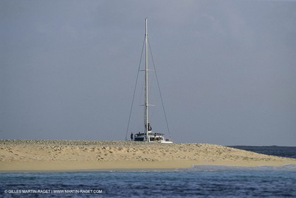 Sailing, cruising, multihull at the mooring