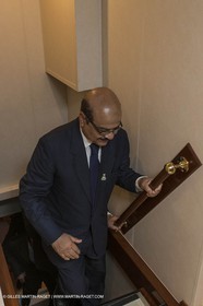 Al Azizi oficial launchat the Mucem museum - H2X boatyard - Oceanographic research ship - Marseille (FRA,13) - 27 05 2014