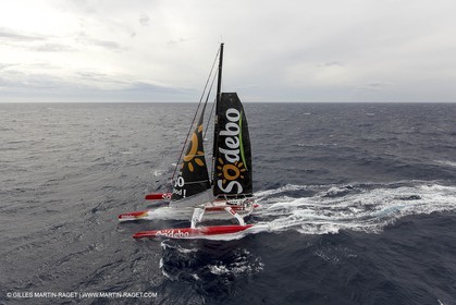 12 09 2012 - Marseille (FRA,13) - Trimaran Sodebo - Thomas Coville - Tentative contre le record de la Méditerranée