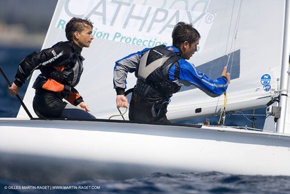 27 04 2007 - Semaine Olympique Française 2007 - Hyères - Jour 6 - Medal Race - Team France - 470 Homme - Leboucher-Garos