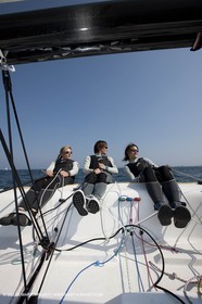 20 04 2010 - Hyères (FRA,83) - SOF 2010 - Zhik Team - women Match Racing - Leroy Pruvot  Bertrand