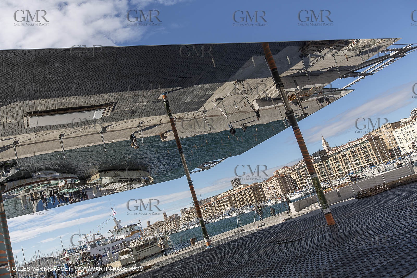 04 02 2013 - Marseille (FRA,13) - Vieux Port (historical port) refit - Works on the shadow maker