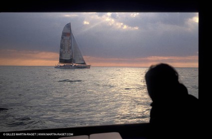 Orange II-Trophée Jules Verne 2004-1er départ de Lorient-Orange II-2004 Jules Verne Trophy Lorient first start