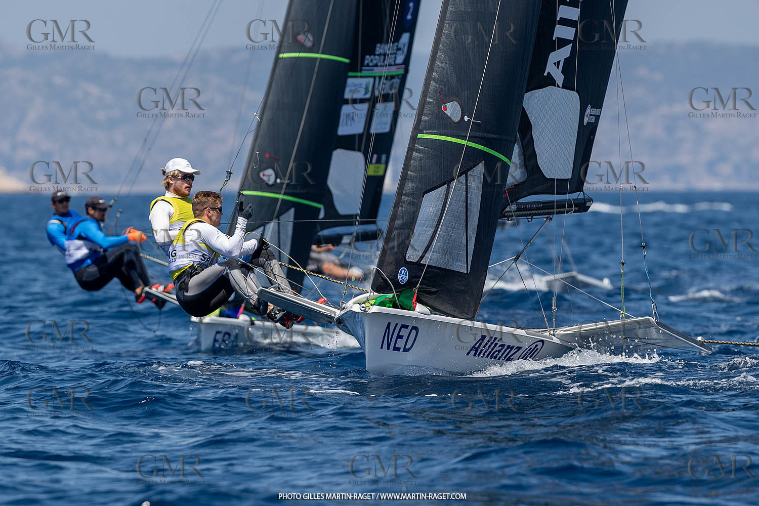 16 07 2023, Marseille, (FRA), Paris 2024 Olympic Games 2024 Sailing Test Event, Day 8, Medal race 49er Men