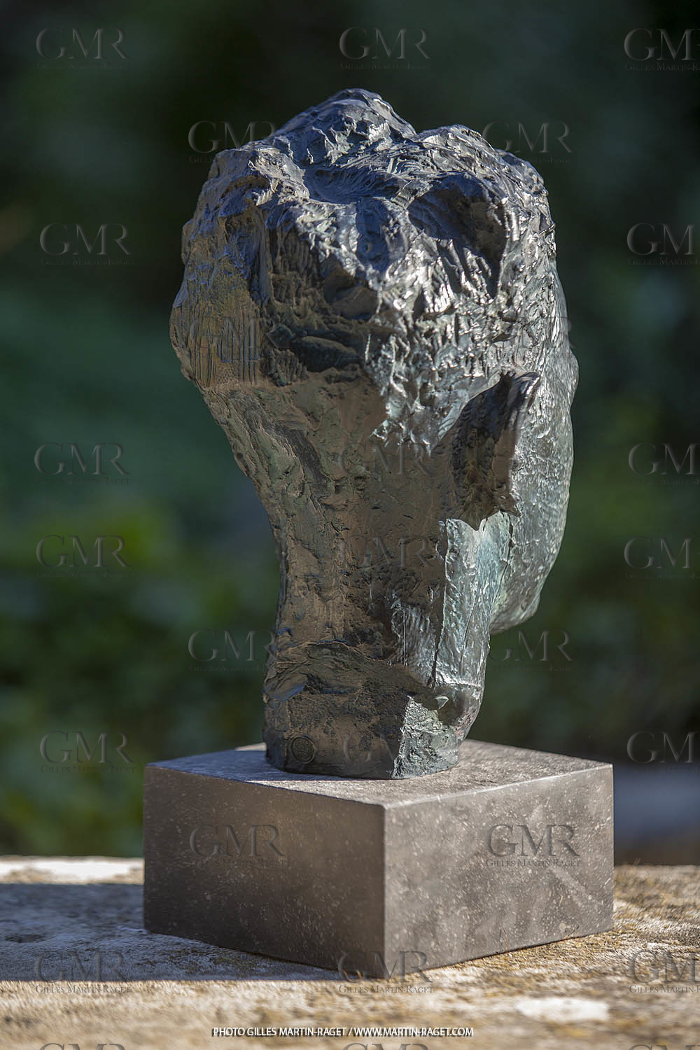 17 04 2022, St Rémy de Provence (FRA,13), Oeuvre de Germaine Richier, Buste n° 2, Rémi Coutin enfant, 1927-1928, Bronze patiné foncé, éreuve d'exposition, 31 x 20 x 21 cm, collection Famille Germaine Richier