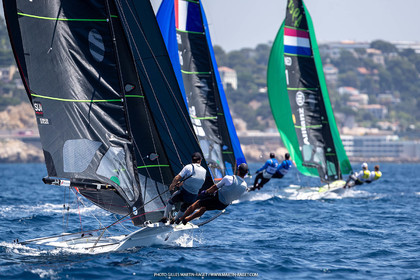 16 07 2023, Marseille, (FRA), Paris 2024 Olympic Games 2024 Sailing Test Event, Day 8, Medal race 49er Men