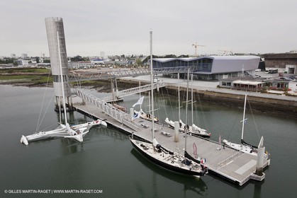 19 05 2010- Lorient- (FRA,56)  the five Pen Duick and l'Hydroptere in front of the Cité de la Voile Eric Tabarly