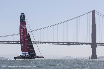 23 05 2013 - San Francisco (USA,CA) - 34th America's Cup - May Training, 3 AC72 in the bay for the first time