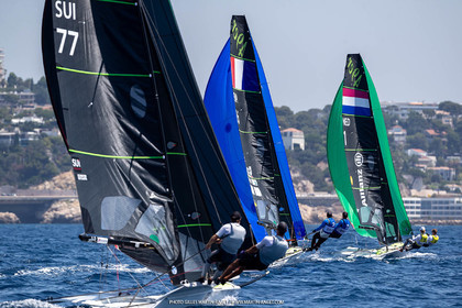 16 07 2023, Marseille, (FRA), Paris 2024 Olympic Games 2024 Sailing Test Event, Day 8, Medal race 49er Men