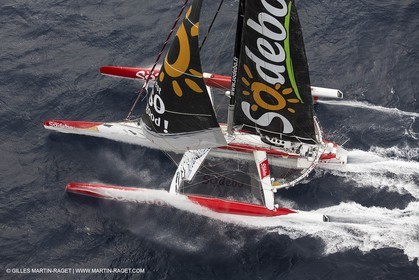 12 09 2012 - Marseille (FRA,13) - Trimaran Sodebo - Thomas Coville - Tentative contre le record de la Méditerranée