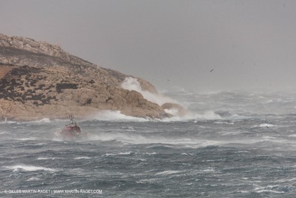 28 10 2012 - Marseille (FRA,13) - MIstral Force 10, La Bonne Mère, rescue boat sailed by the firemen sailors of Marseille