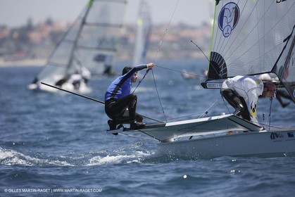 10-05-07 - ISAF SAILING WORLD CHAMPIONSHIPS - CASCAIS 2007 - DAY 7 - 49er - FRANCE - Morgan Lagravière   Stephane Chrsitidis