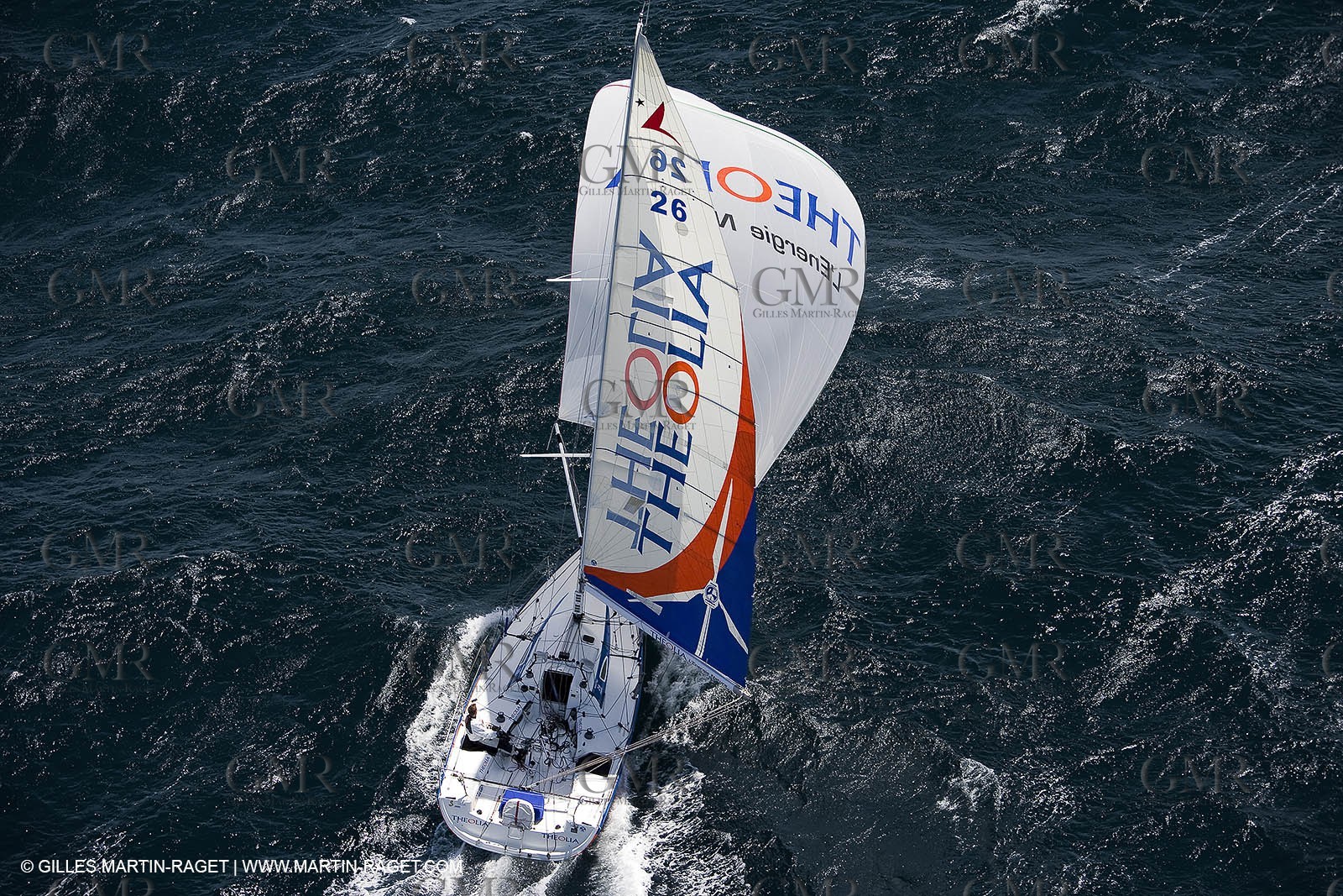 06-26-2007 - FIGARO II - THEOLIA - Skipper : Robert Nagy - Training off Marseille (south France) with strong wind conditions