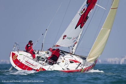 13 03 2010 -  La Grande Motte   Port Camargue (FRA) - Groupe Bel - Kito de Pavant   Sebastien Audigane training for Transat AG2R